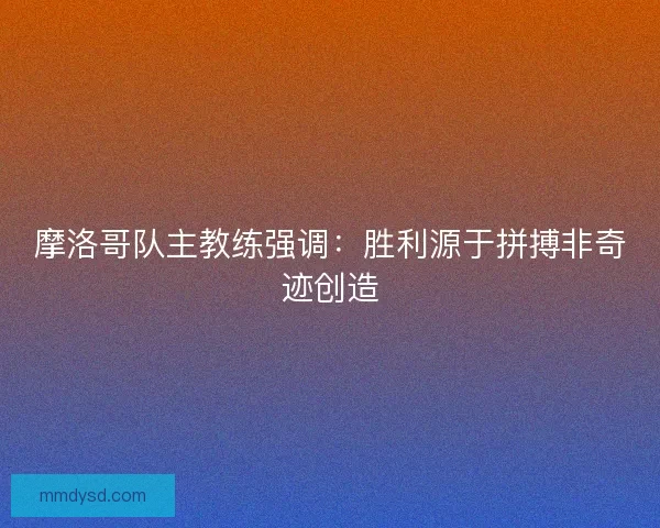 摩洛哥队主教练强调：胜利源于拼搏非奇迹创造