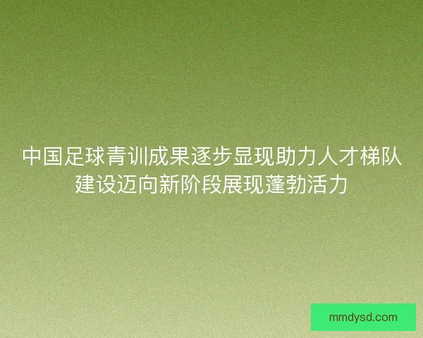 中国足球青训成果逐步显现助力人才梯队建设迈向新阶段展现蓬勃活力